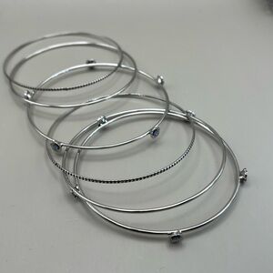 Elegant Silver Bangle Set